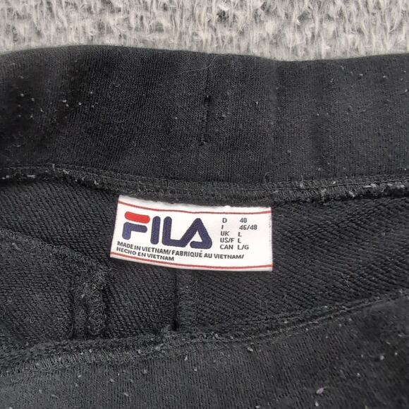 Fila Sweat Pants Men Large Black Stretch Drawstring Gym Fitness Active Tapered - Picture 4 of 9